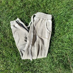 Olive Green Heather Knit Jogger Pants